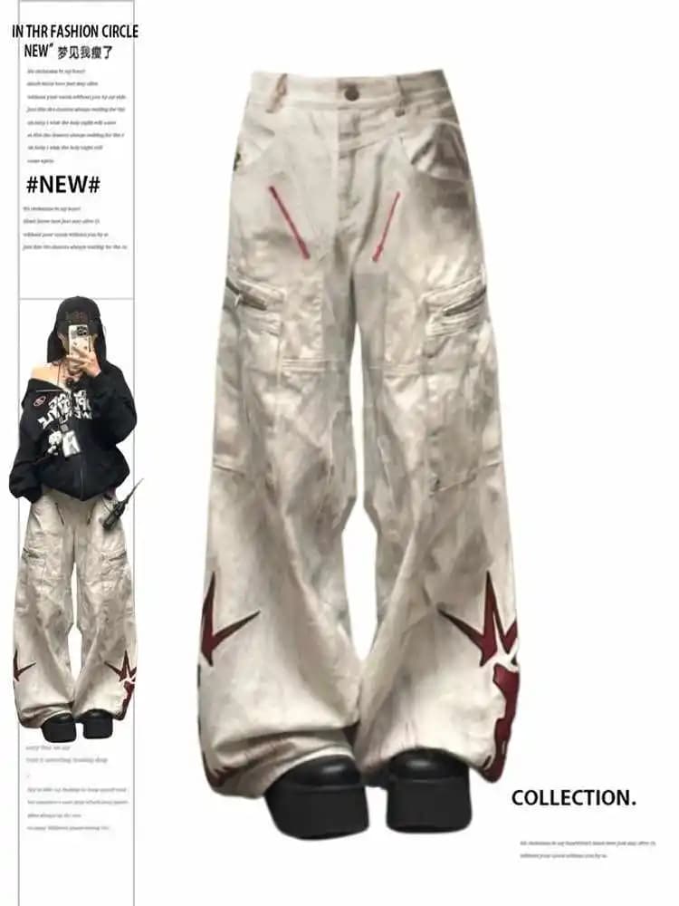 Donne Estate Goblin Core Chic Jeans Unisex Grunge Giapponese A Vita Bassa Gyaru Y2K Pantaloni In Denim 2000 Estetica Harajuku Stile Punk