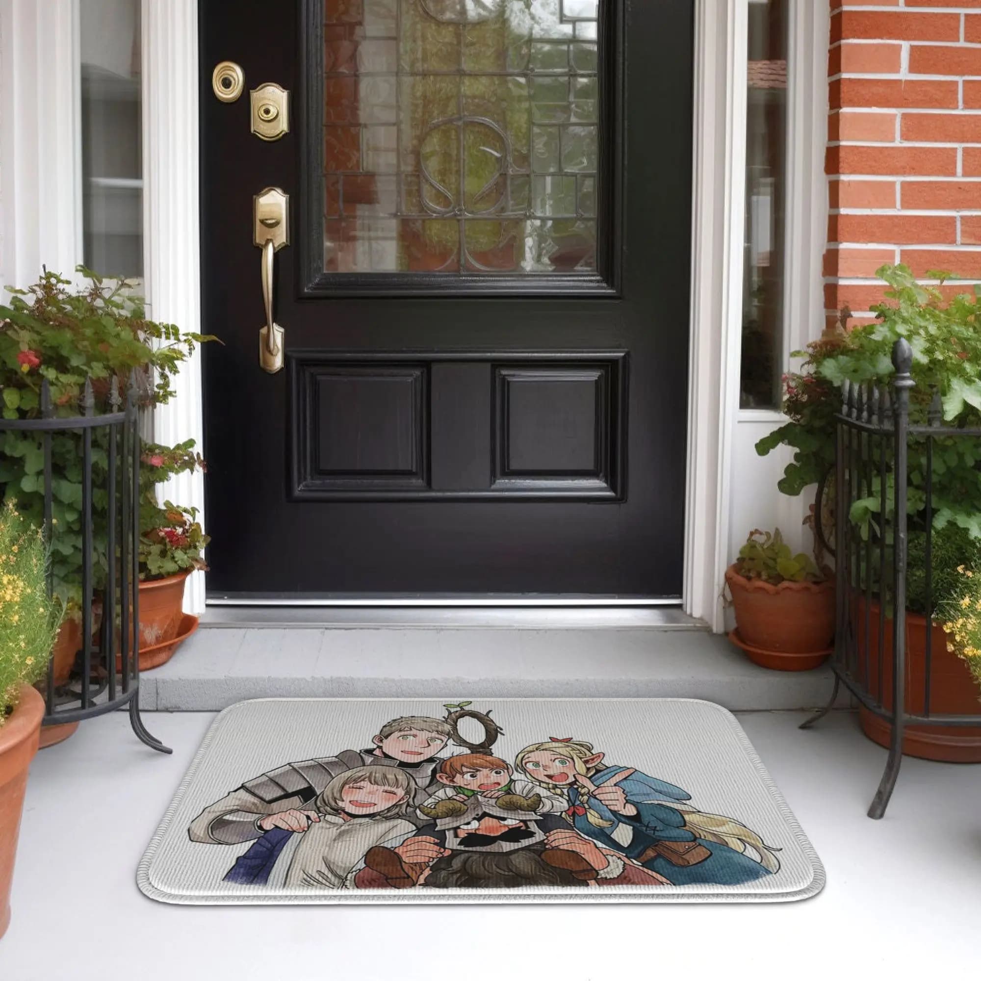 Dungeon Meshi Senshi Anime Doormat Kitchen Entrance Home Floor Mat Tappeto antiscivolo per il bagno