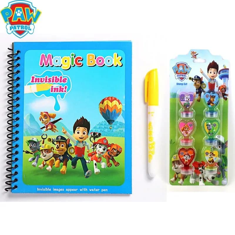 Originale Paw Patrol Libro magico Bambini Creativo Graffiti Pittura ad acqua Puzzle Giocattoli Anime Modello di cane Sigillo Stampa di cartoni animati Regali