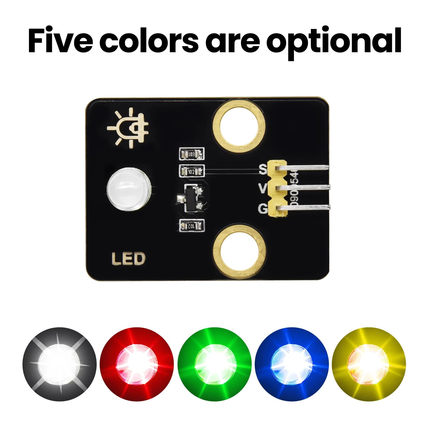 Kidsbits Multicolor LED Module Electronic Building Block for Arduino/Micro:bit/Raspberry Pi Compatible with Lego DIY Parts