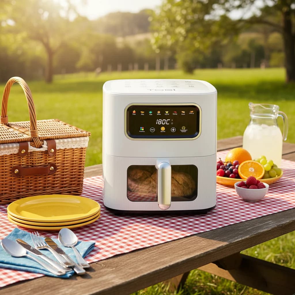 10L Modern Air Fryer Electric Square Plastic Oven Touch Screen Multi-Function for Roasting Baking Cooking Household Hotel