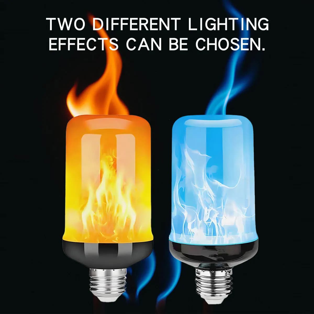 Lampadina LED E27 Effetto Fiamma – 4 Modalità di Luce Tremolante Simulazione Fuoco per Casa, Giardino, Feste, Bar, Festival e Decorazioni Esterne