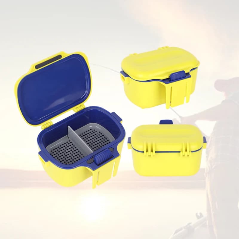 Fishing bait box for Lombrichi and Esche Vive, Breathable and Hydrating Container for Ami and Esche