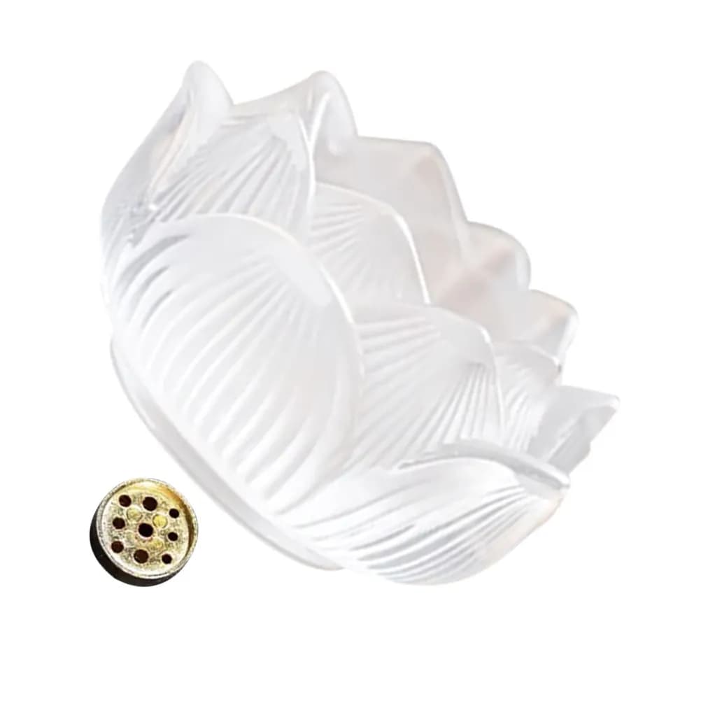 Robusto porta incenso Lotus con bruciatore di pregevole fattura per bastoncini di incenso, ornamento decorativo da tavolo, purificatore d'aria, decorazione per la casa