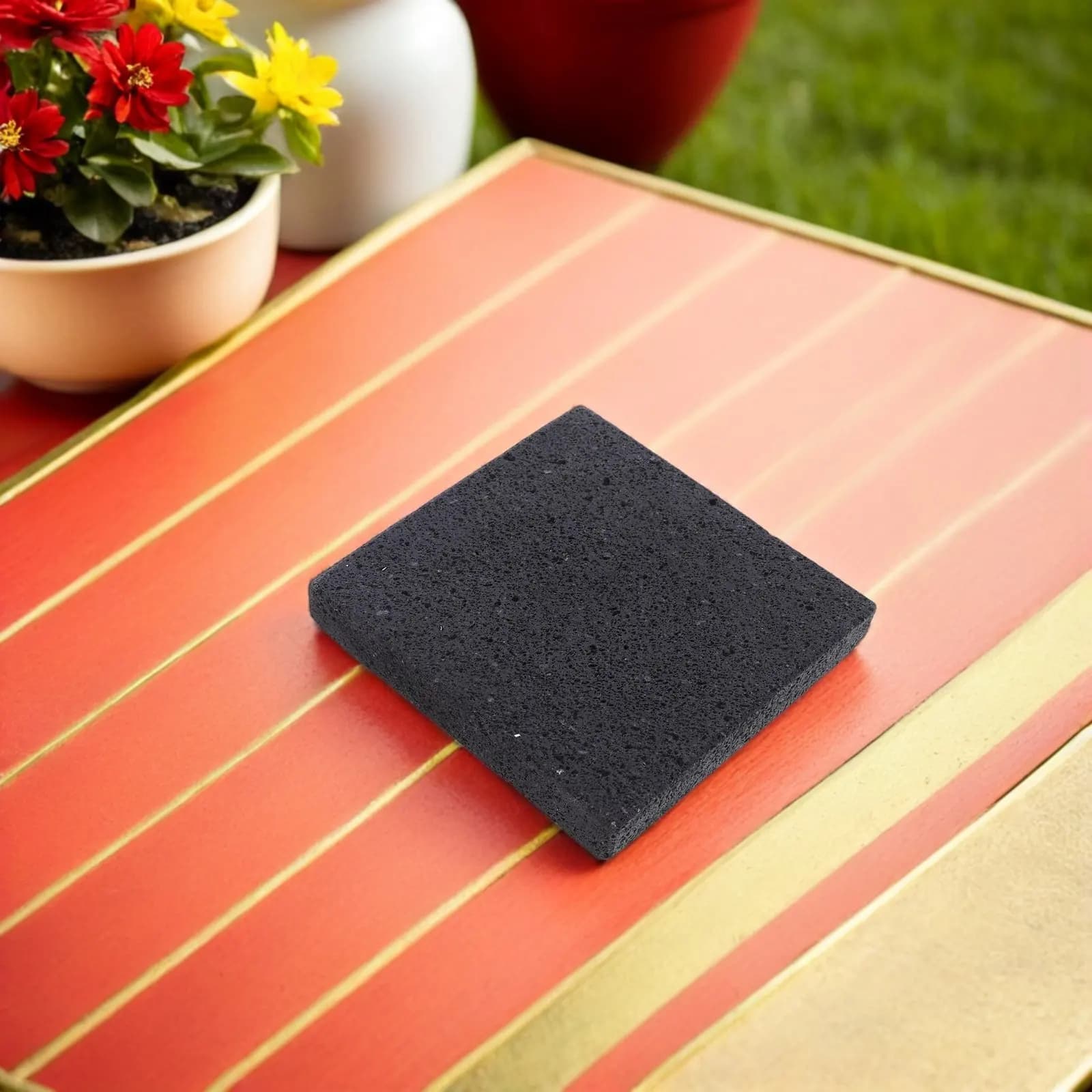 Pietra vulcanica naturale 4.7x4.7 pollici per barbecue coreano, teglia per pizza, pietra per grigliare, per forno da esterno, cottura bistecche, scaldapane