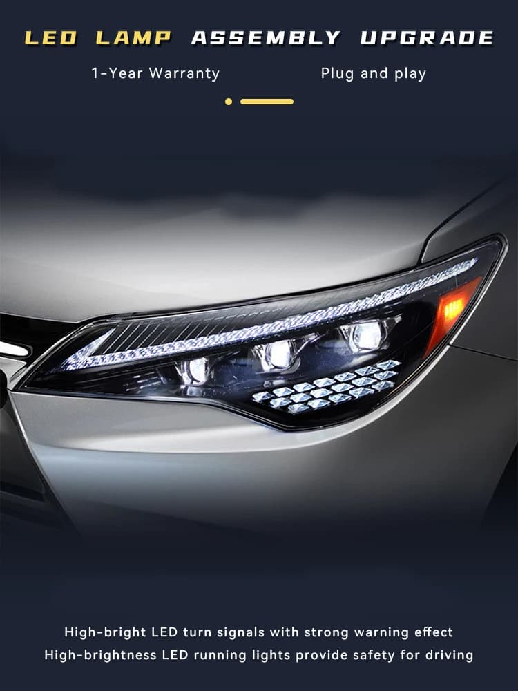 Fari Auto Per Toyota Camry 2015-2017 Luce Anteriore DRL Dinamico Testa Della Lampada Indicatori di Direzione LED Configura Luce Diurna Accessori Auto