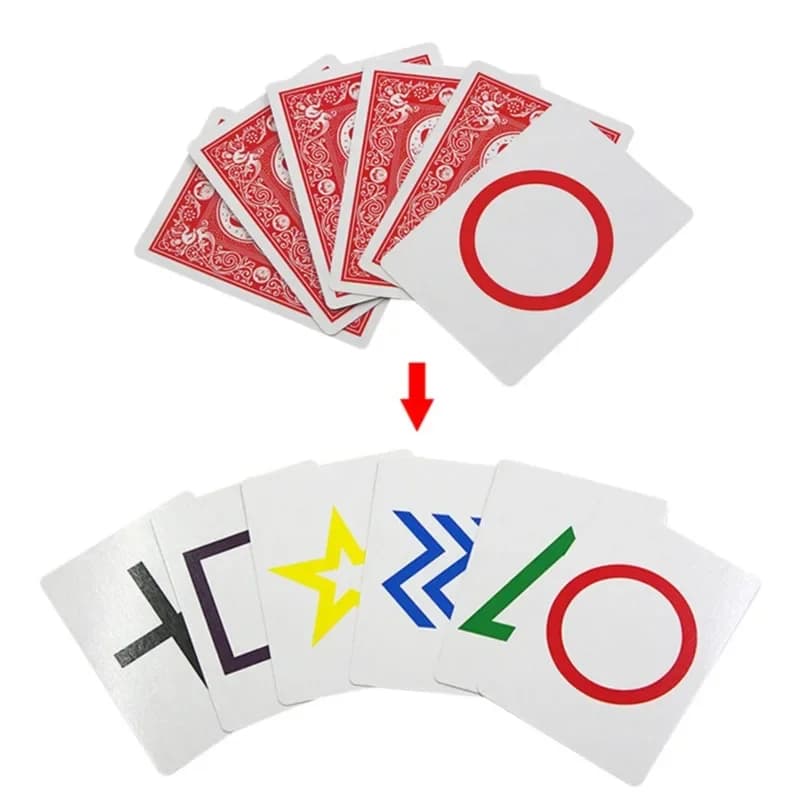 Carte classiche ESP Set di carte di gruppo Trucchi magici Oggetti di scena Facile da fare Bambini Bambini Divertente giocattolo classico Regalo di Natale 1 set