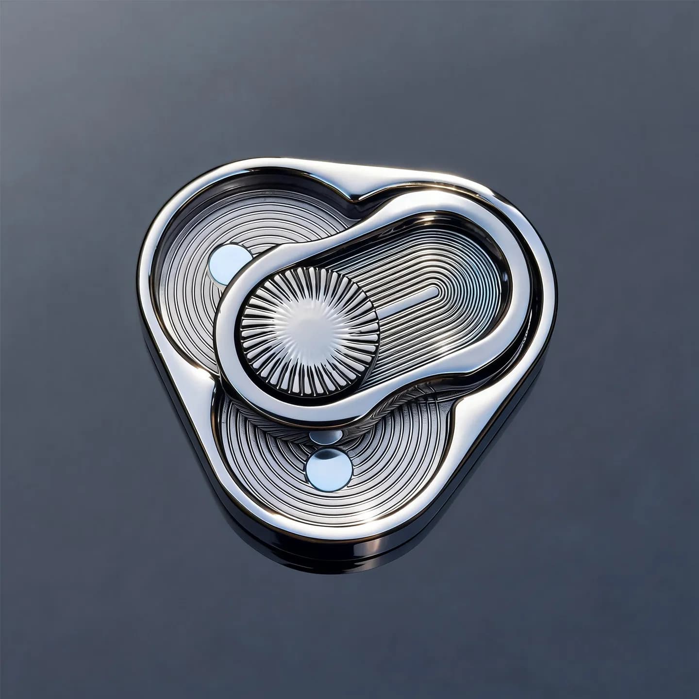 Basi EDC Metallo Antistress Triple Ring Push Slider Haptic Fidget Coin Spinner per Adulti, Allevia l'Ansia, per Rilassamento in Ufficio