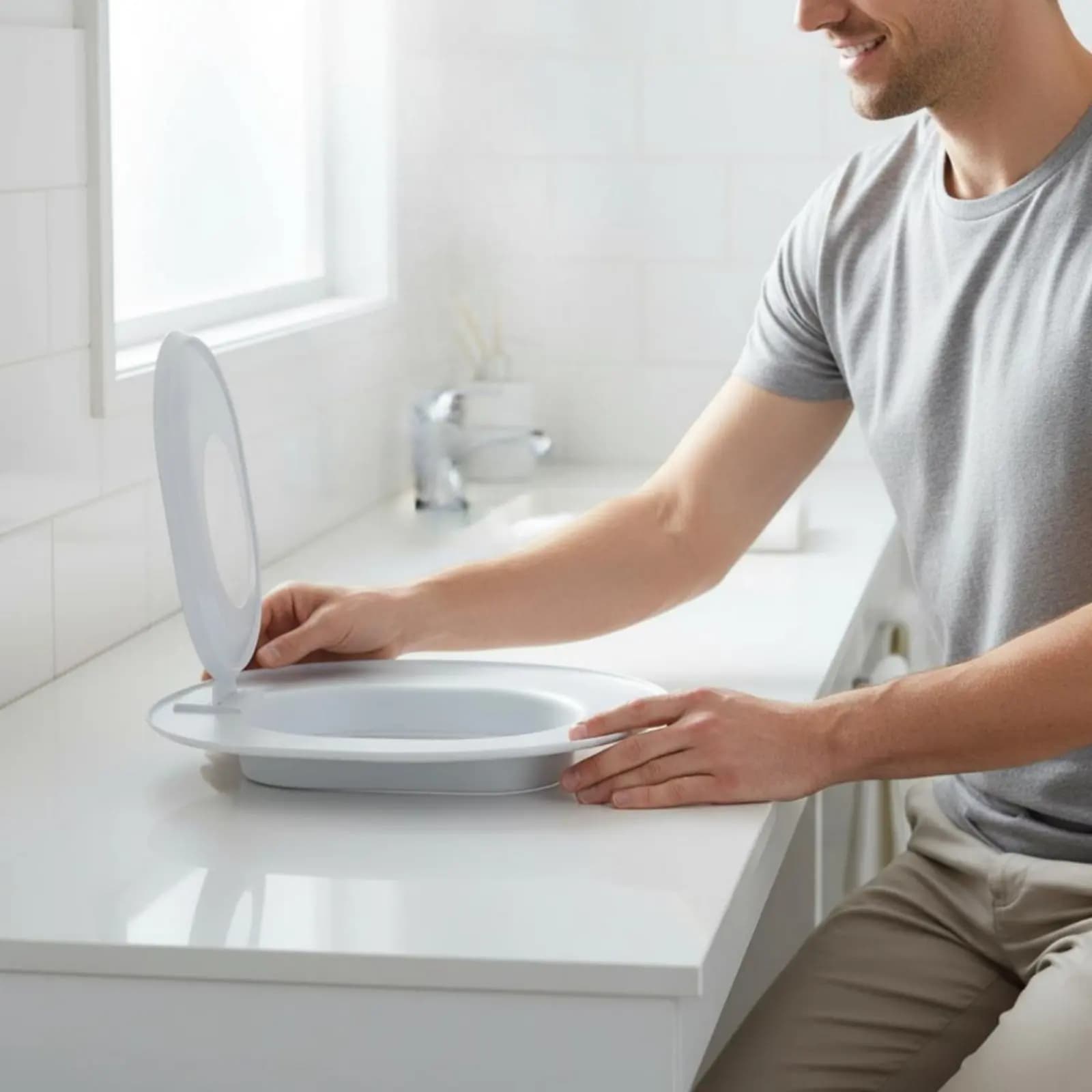 Sedile per l'addestramento al WC per gatti, Soluzione Senza Lettiera, Guida per il Sedile WC per Gatti, Design Migliorato, Adatto alla Maggior Parte dei WC per il Bagno