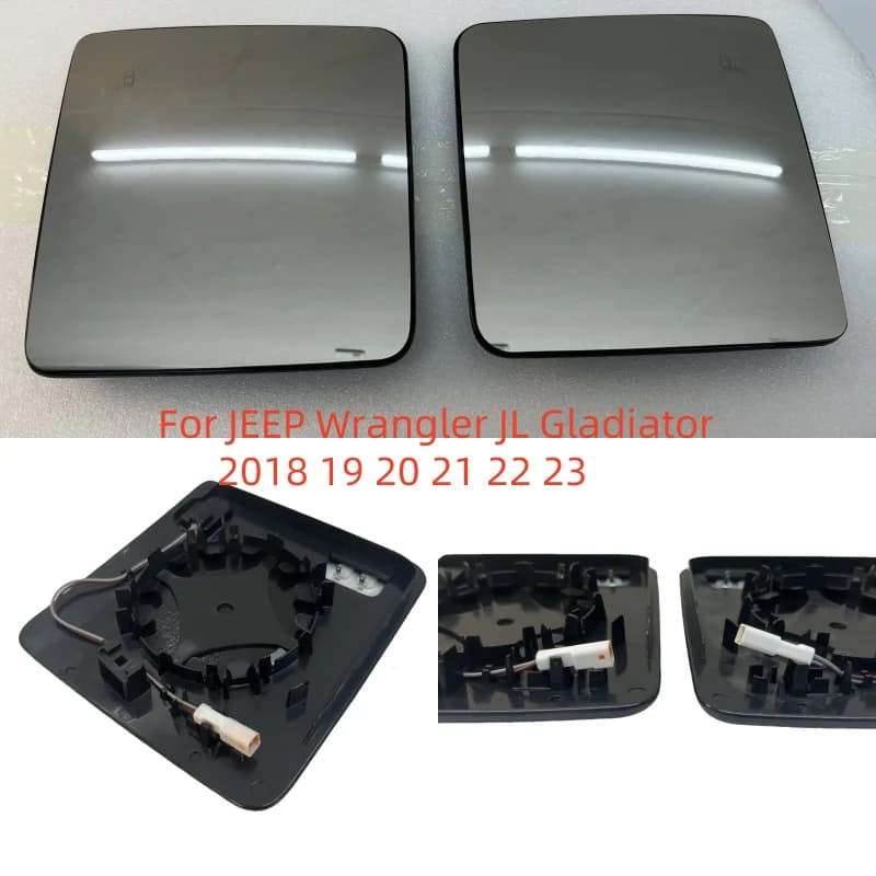 For JEEP Wrangler JL Gladiator 2018 19 20 21 22 23 Cars Wide Corner Heated Glass Mirror With Blind Point Warning Mirror Rearview Mirror