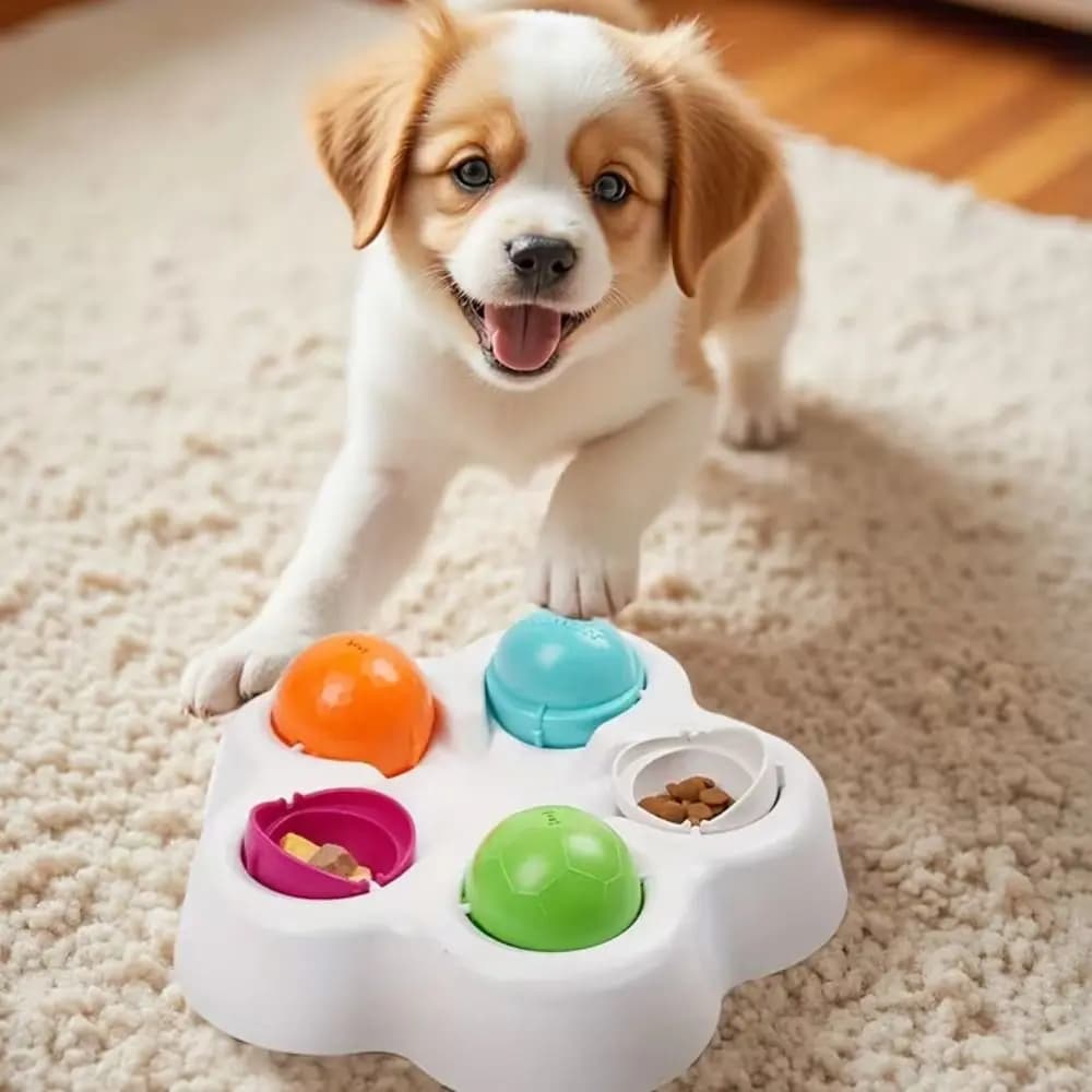 Dispenser Girevole per Snack per Animali Domestici, Ciotola Interattiva con Base Stabile per Nascondere Cibo, Ciotola in Plastica Colorata per Cani e Gatti