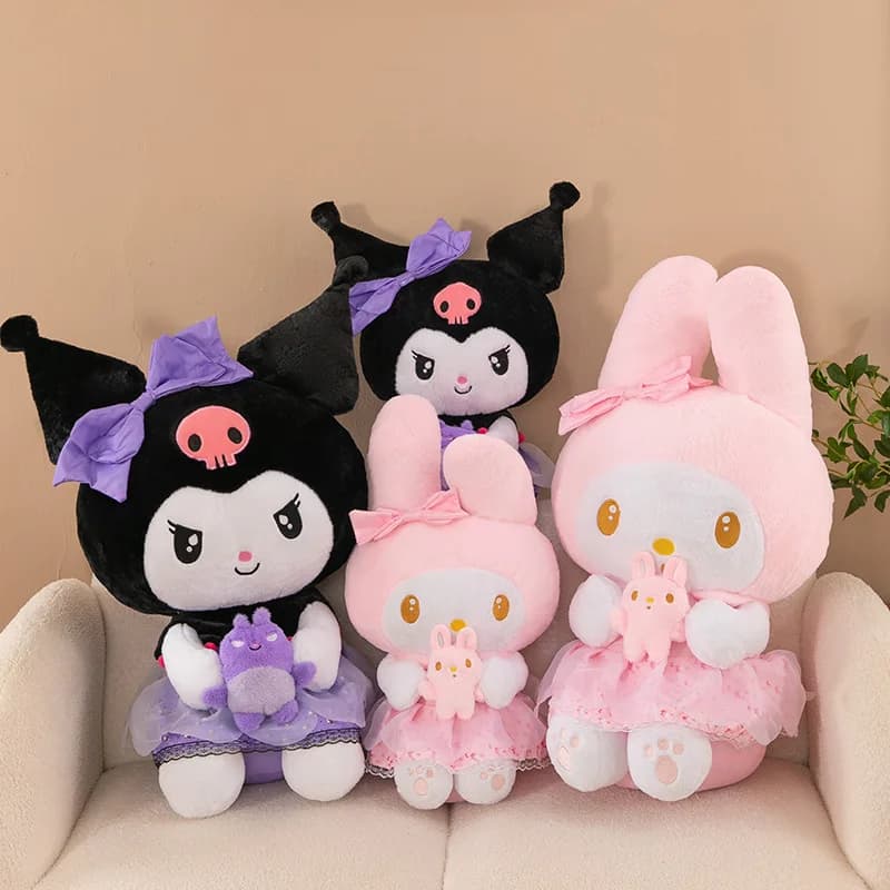 nuovo 45/55/75 centimetri di Grandi Dimensioni Kuromi My Melody Sanrio Anime Peluche Ripiene Decorazione Della Stanza Peluche Cuscino Ornamenti Regali di Festa