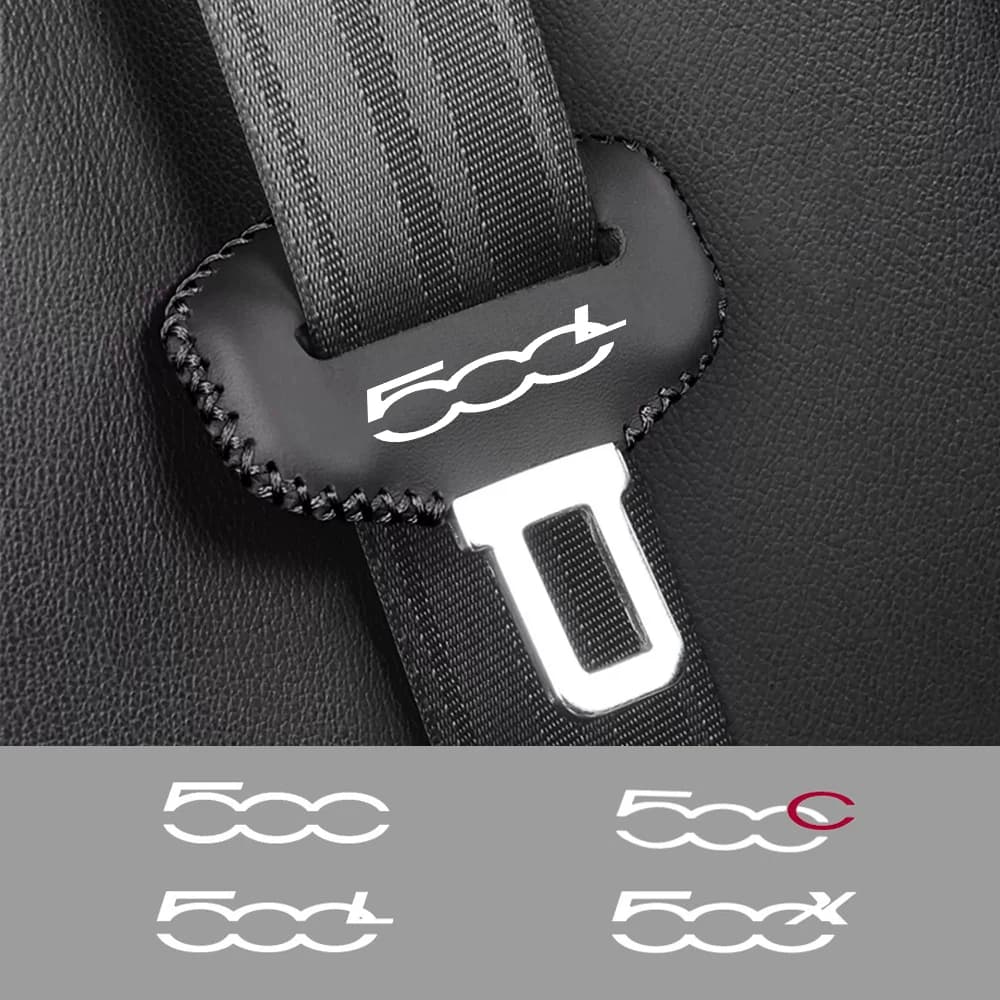 Auto Cintura di Sicurezza Fibbia Clip di Protezione In Pelle Interno Pulsante Custodia Anti-Graffio Copertura Per Fiat 500C 500 500X 500L Accessori Auto