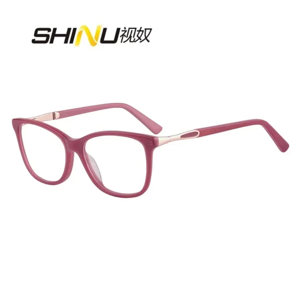 Occhiali da vista da donna montatura per occhiali in acetato montatura flessibile con cerniera solo per miopia occhiali da donna con luce blu