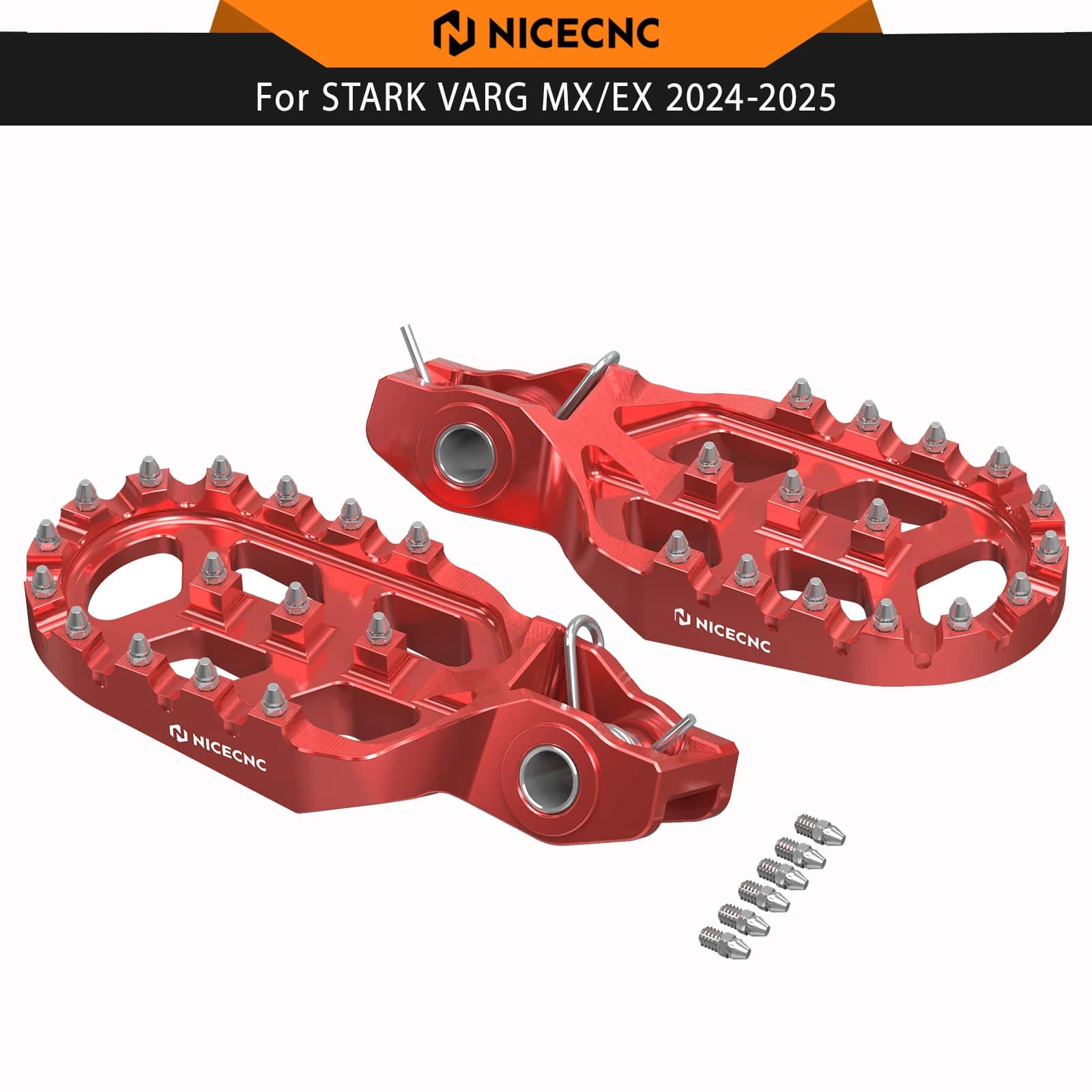 NICECNC Pedane Forgiate Pedane Per Stark Varg EX MX 2024-2025 Parti Bici Elettrica 6061-T6 Anodizzazione Moto In Alluminio