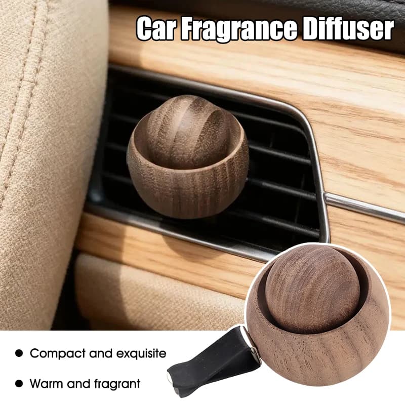 Diffusore di Fragranze per Auto in Legno Ignifugo, Elimina Odori, Profumatore Naturale Sferico per Auto, Casa, Camera da Letto, Soggiorno