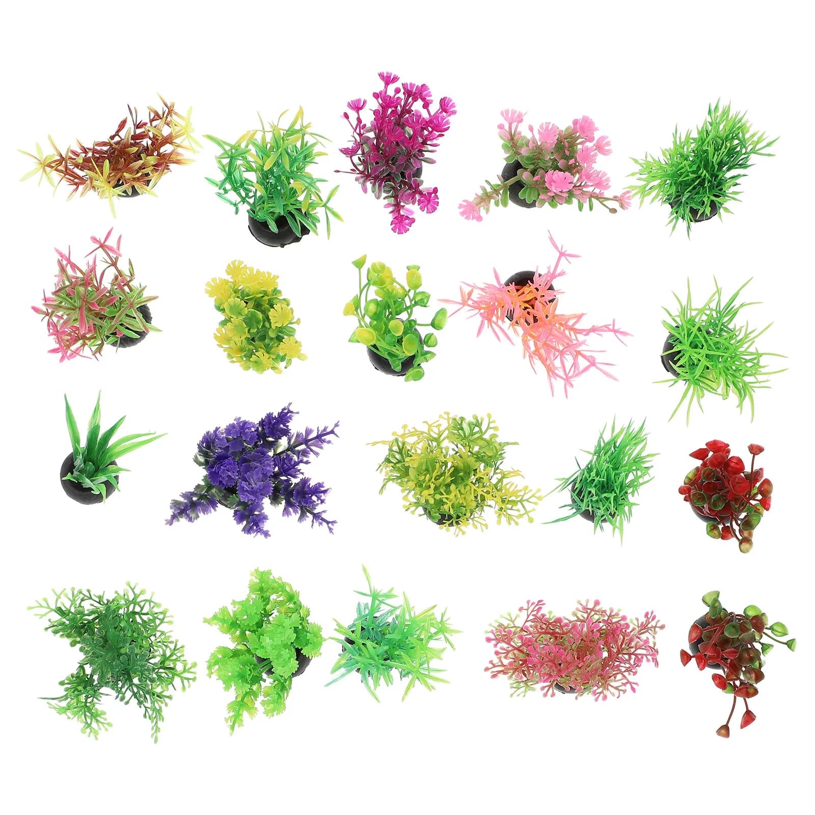 20 Pieces of Artificial Aquatic Grass, Plastic Aquatic Plants for Aquarium Decoration, Fish Hide Accessories