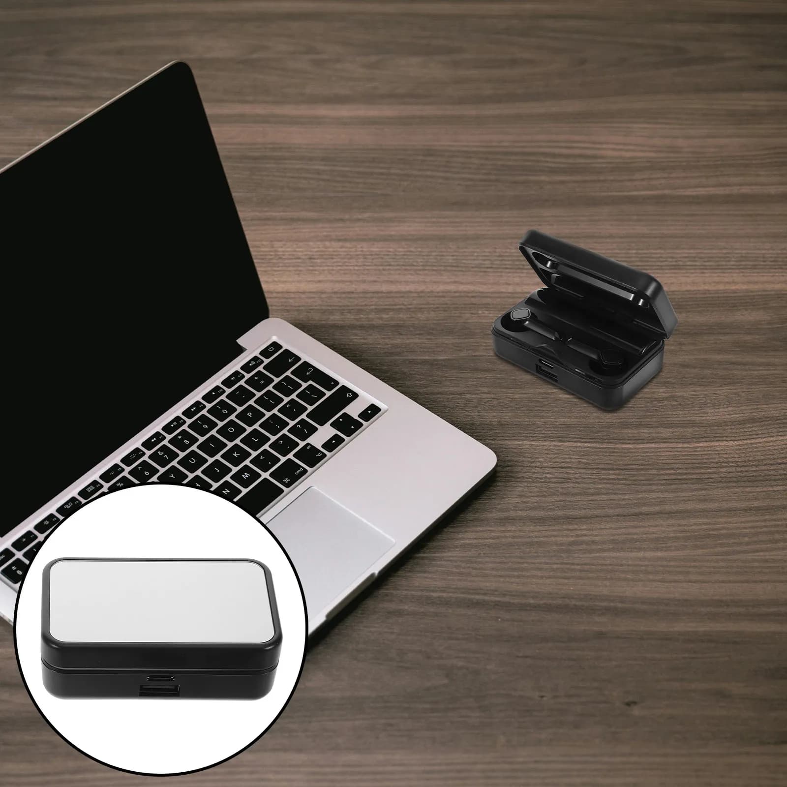 1 set di auricolari wireless a doppia cuffia con schermo a specchio, leggeri, comodi, con controllo touch e batteria a lunga durata per sport e corsa