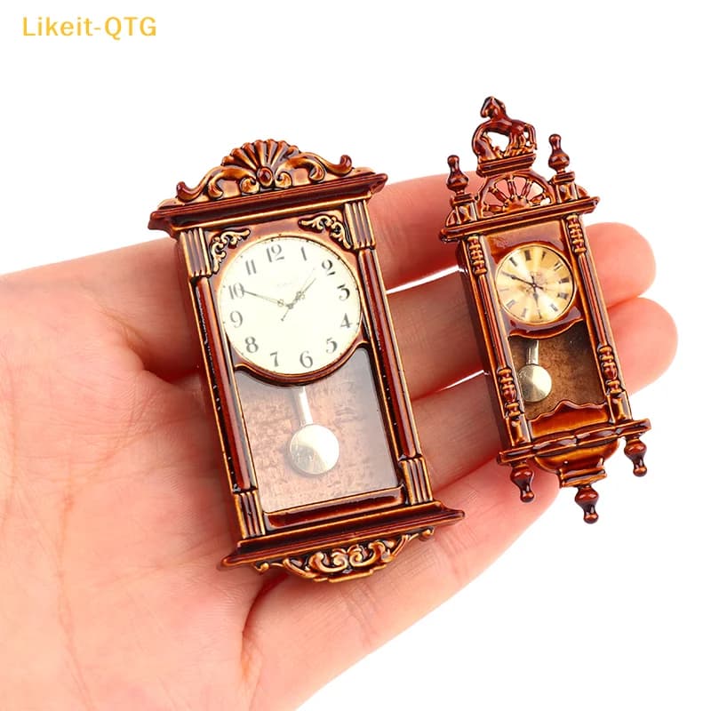 NEW Wall Clock in Miniature 1:12 for Doll House, Home Decorative Accessories, Toy