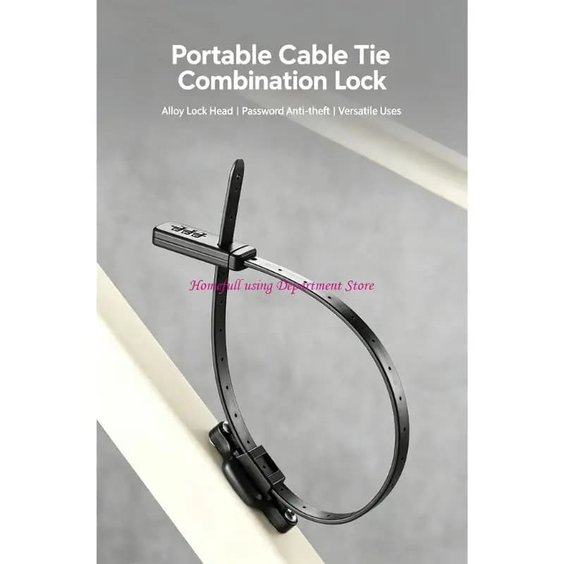 Adjustable 3 Digit Password Tie Lock Portable Anti Theft Bike Helmet Lock Cycling Accessories Easy to Installation