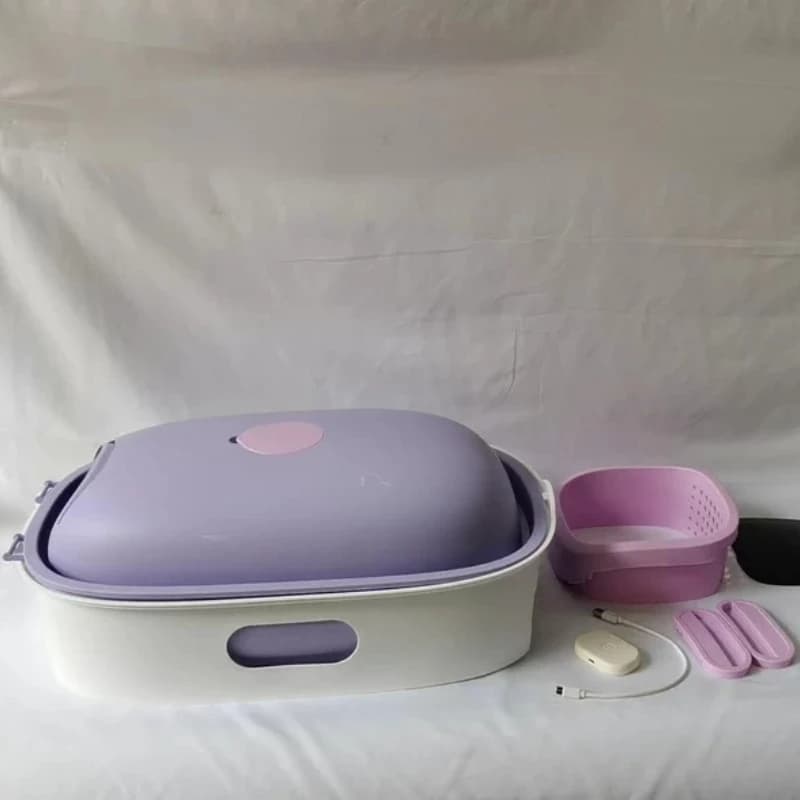 Lettiera per Gatti Grande e Coperta, Vaso Igienico per Gatti Viola Chiuso Anti-Odore con Bordi Alti, Toilette per Gatti Ventilata e Facile da Pulire