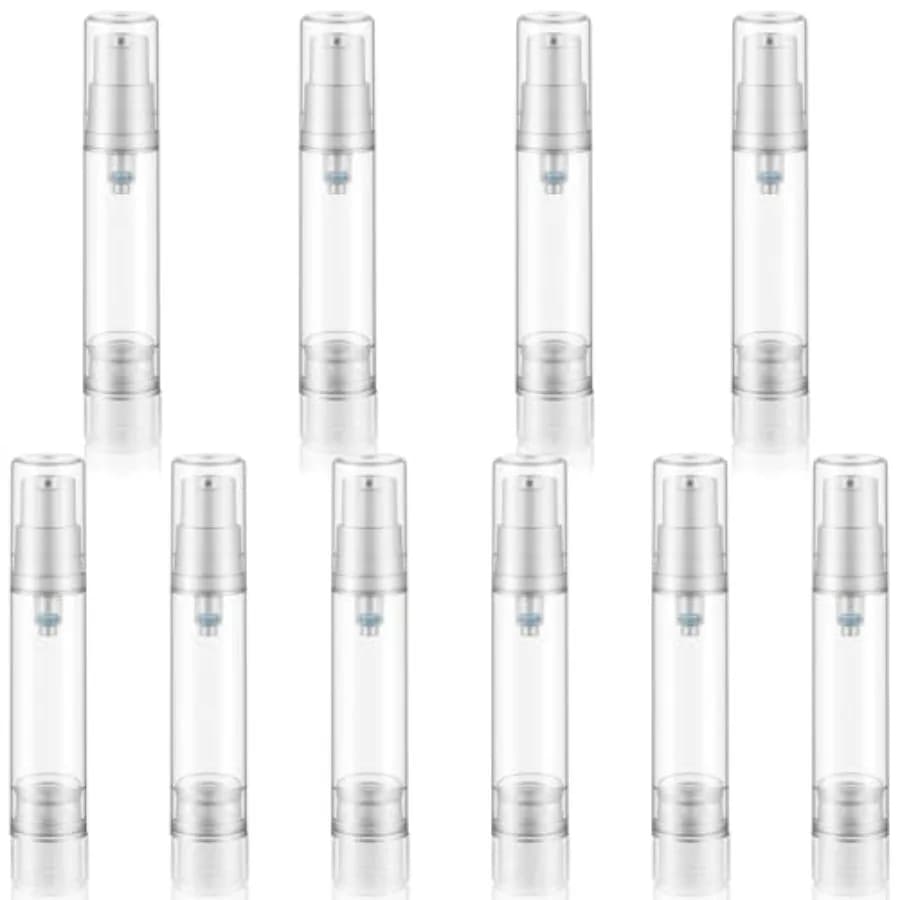 10Pcs Empty Airs Pump Bott 10ML Refillable Airs Pump Travel Bott - Clear Foundat Travel Container DIY Lot Sampoo Tetry