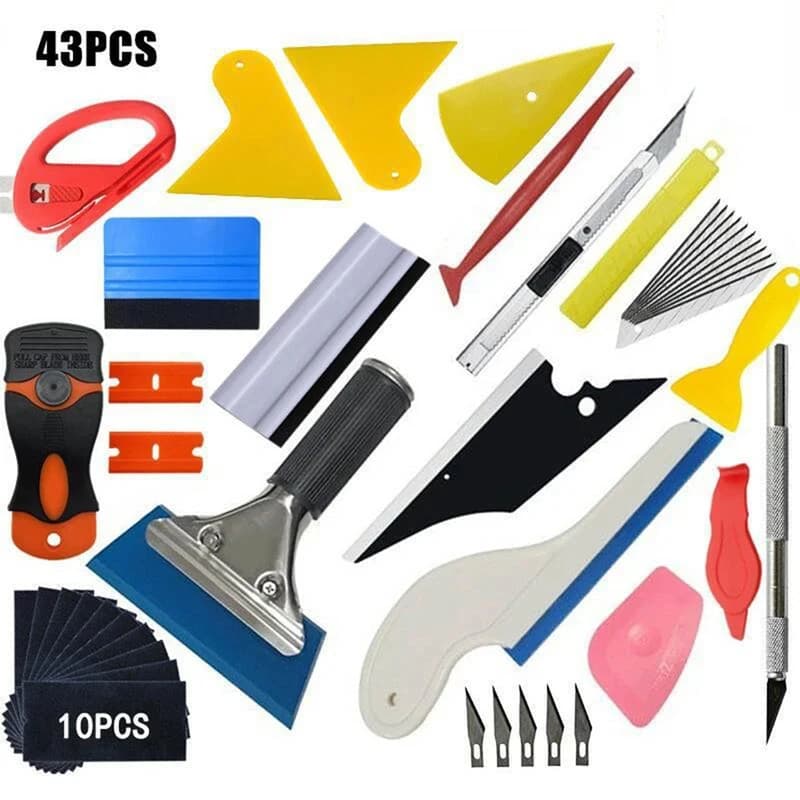 KUNAISI Car Film Wrap Tool Kit Vinyl Spatula Vinyl Scraper Cutter for Vehicle Window Tint window tints Tools Squeegee Set