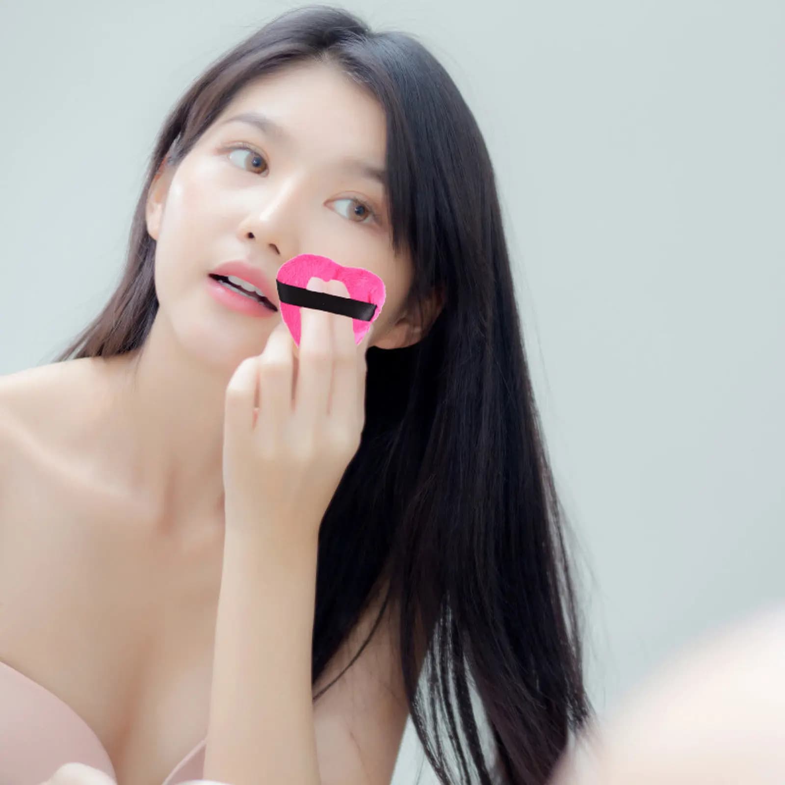 8 pezzi di spugnette per trucco a forma di cuore, spugnette per fondotinta viso, finitura naturale
