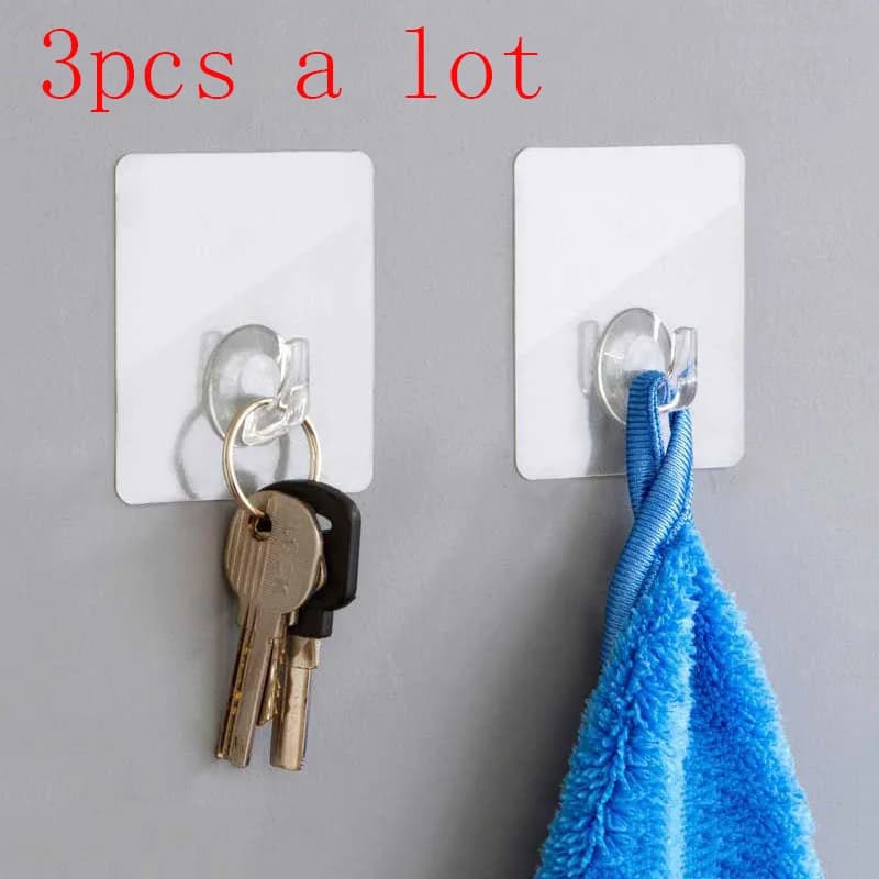3 pz/vanzlife ventose adesive trasparenti ganci forti per la cucina rack appendiabiti da parete sulla parete del gancio adesivo del bagno