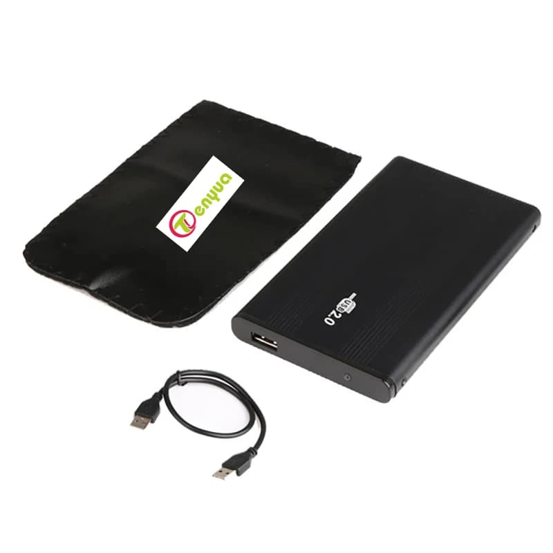 2025 USB 2.0 Custodia per disco rigido HDD Scatola esterna Caddy HDD IDE da 2,5 "con luce LED per PC desktop