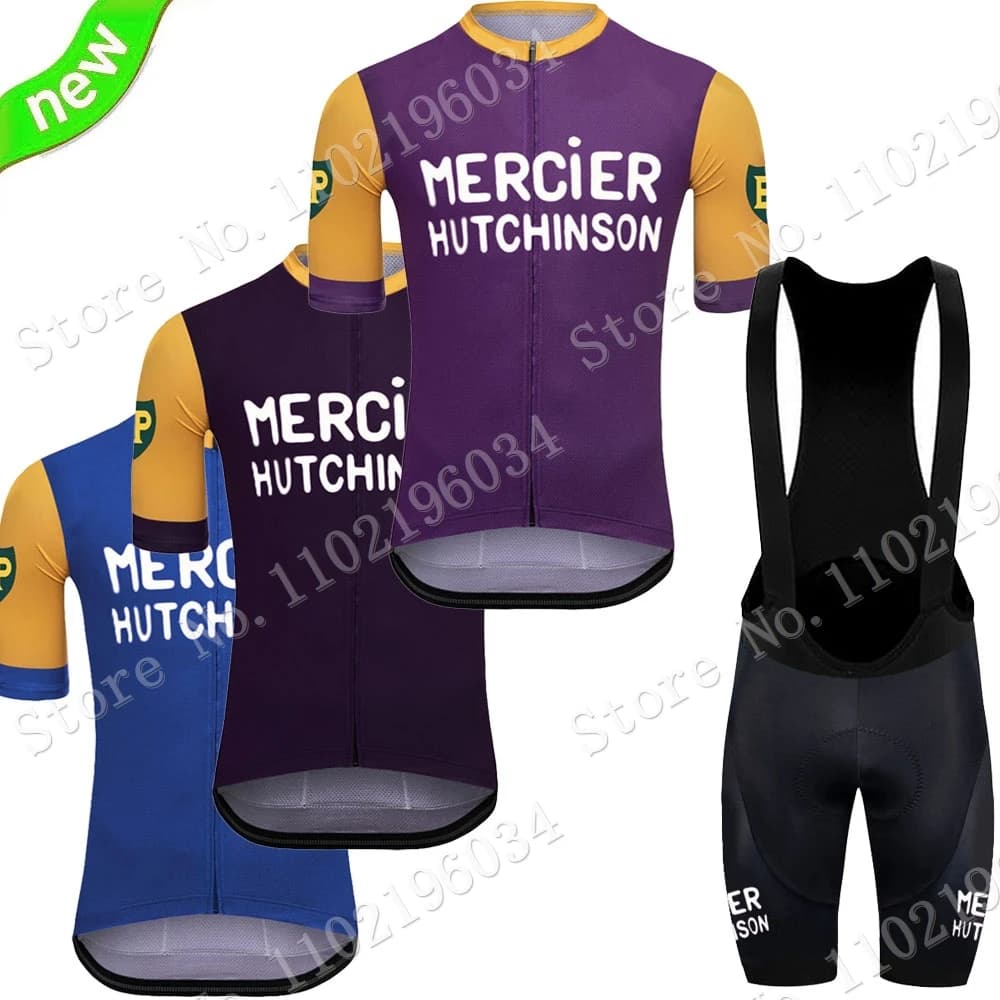 2023 Mercier Pro Team Retro Cycling Jersey Set abbigliamento da ciclismo uomo Summer Road Bike camicie Suit Bicycle Bib Shorts MTB Maillot