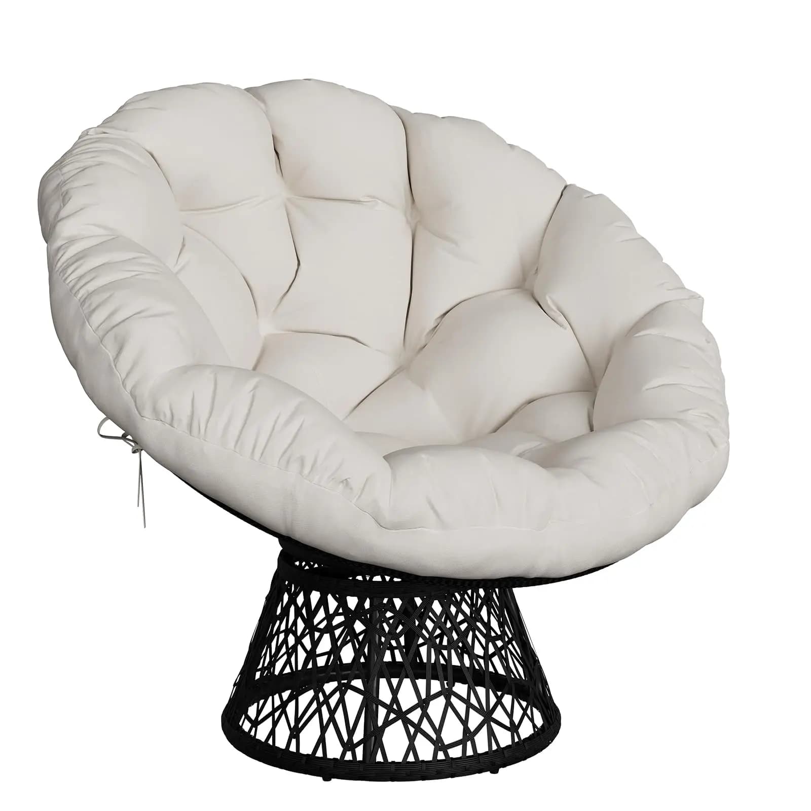 Sedia Papasan ergonomica da 40 pollici con cuscino in tessuto spesso e base girevole a 360 gradi