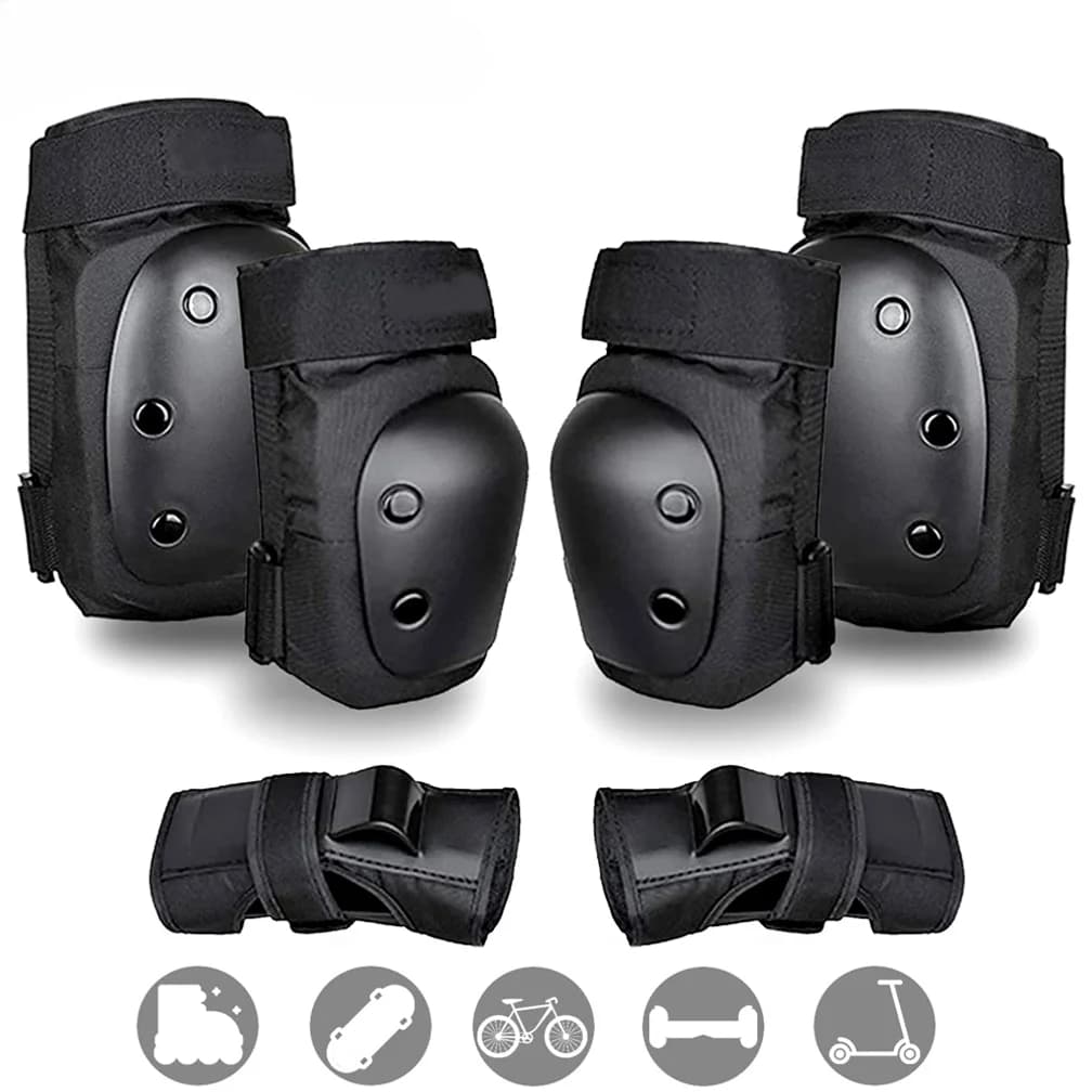Ginocchiere per adulti/bambini Gomitiere Protezioni per i polsi Set di equipaggiamento protettivo 6 in 1 per pattinaggio a rotelle in linea Skateboarding Scooter