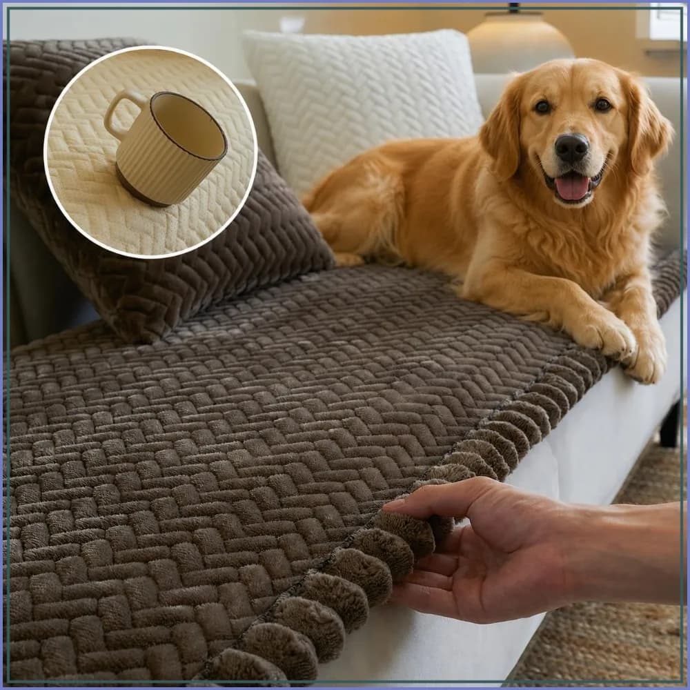 Washable Non-Slip Dog Sofa Covers for 3 Cushion and Sectional Sofas, Dark Brown Pet Couch Protector Blanket