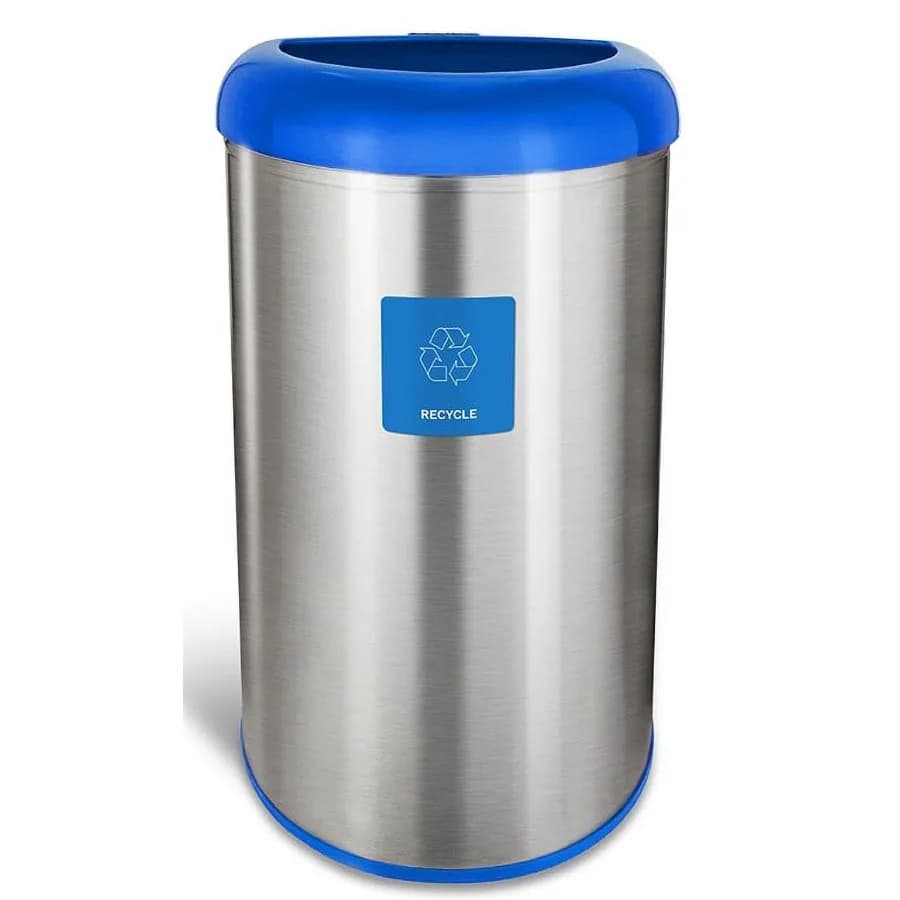 Cestino per Rifiuti da Cucina in Acciaio Inox da 13 Galloni Senza Coperchio, Ideale per Arredamento Moderno, Cucina, Bagno, Ufficio e Lavanderia