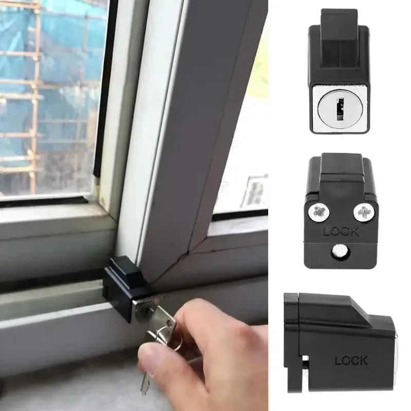 Limitatore di sicurezza per porte e finestre in lega di alluminio, serrature scorrevoli per la sicurezza dei bambini con 2 chiavi