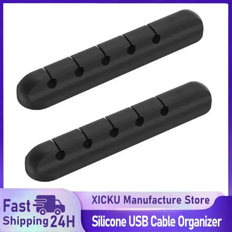 1/2PCS Organizzatore di cavi USB in silicone Avvolgicavo Clip di gestione ordinata da tavolo Supporto per cavi per mouse Organizzatore di cavi per cuffie