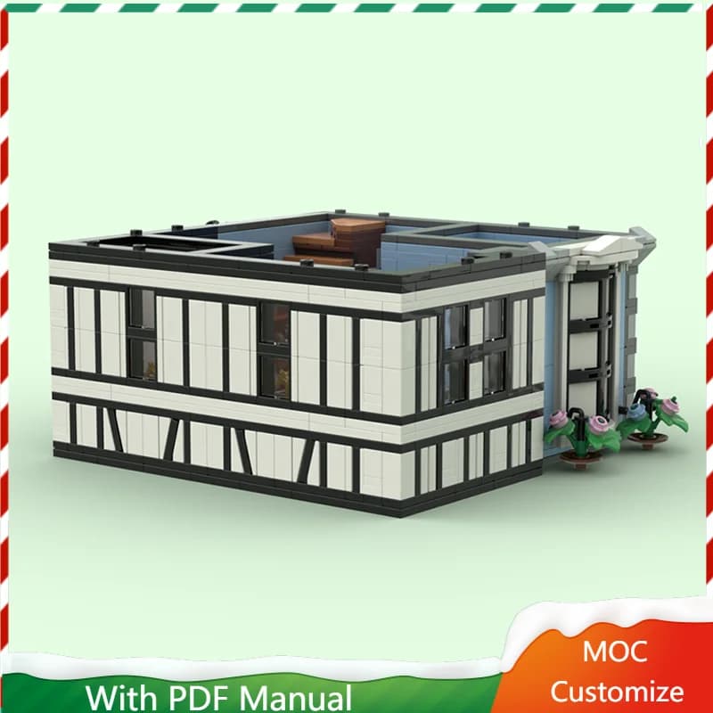 988 pezzi di lusso medievale in legno villa scena architettura building block personalizza fai da te educazione assemblaggio giocattoli per bambini regalo di compleanno