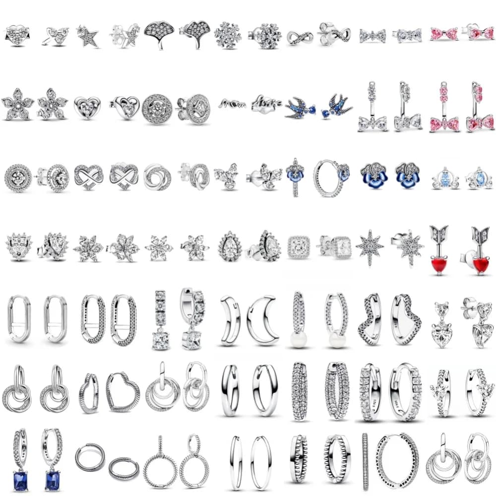 2025Nuovo argento sterling 925 Fiocco rosa, freccia a cuore rosso, orecchini a forma di fiocco di neve adatti per gioielli con ciondoli per le vacanze delle donne