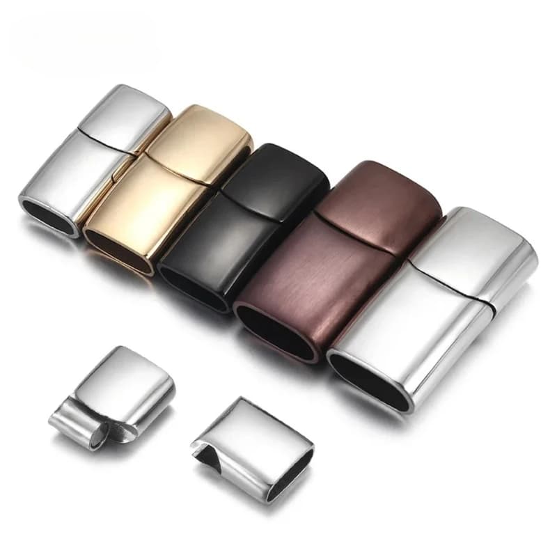Chiusure Magnetiche in Acciaio Inox di Varie Dimensioni 8x4mm 10x5mm 12x6mm per Creazione di Braccialetti Fai-da-Te, Accessori e Componenti per Gioielli