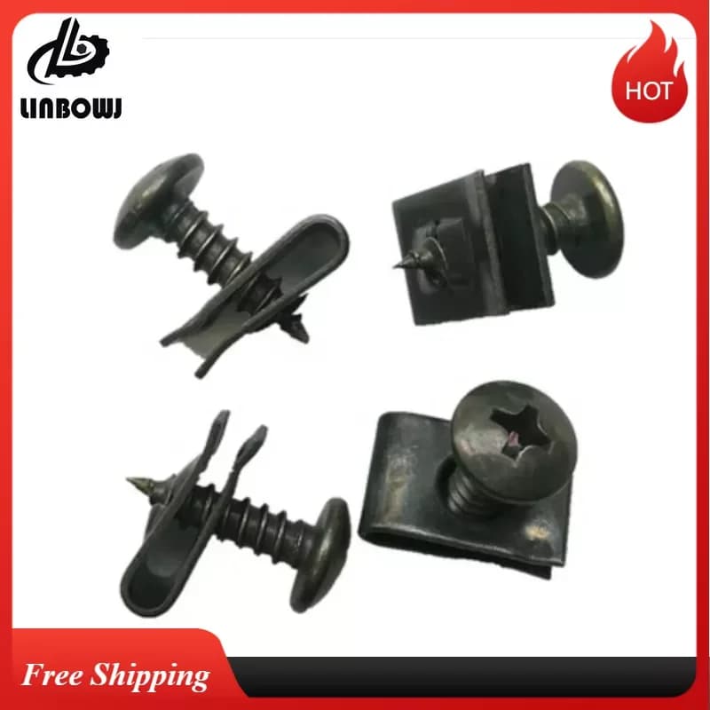10 pz Auto Moto Scooter ATV Ciclomotore E-bike Copertura In Plastica Fermo In Metallo U-Tipo Pinze Viti Autofilettanti M4 M5