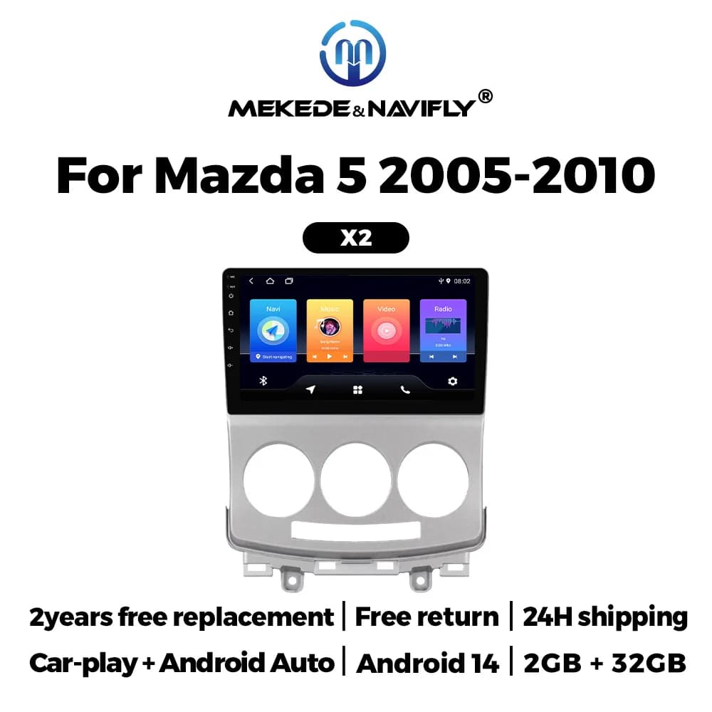 Autoradio Android 14 per Mazda 5 Mazda5 2005-2010, Lettore Multimediale Video, Autoradio con Carplay Wireless e Android Auto, Schermo IPS