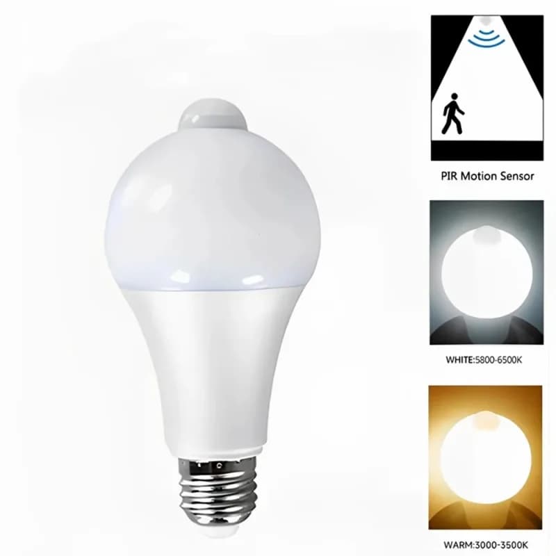 220V E27 PIR Motion Sensor Lamp 6W 9W 12W 15W 18W LED Bulb with Motion Sensor Infrared Radiation Motion Detector Security Light