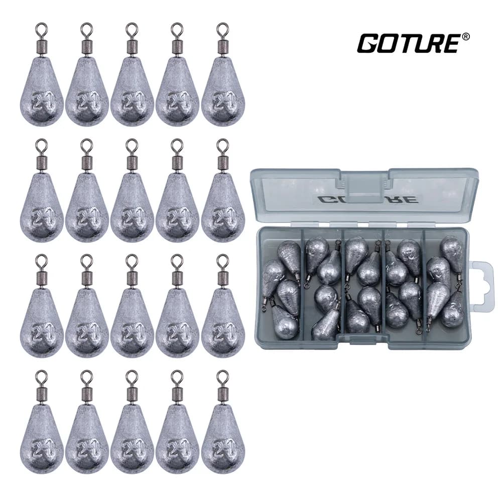 Goture 21g 30g 40g 50g 60g Drop Lead Shot Fishing Weights Set for Salt Water Freshwater Fishing Tools Lead Zavorra