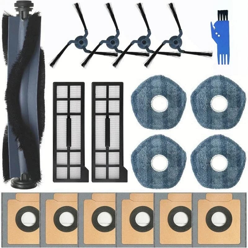 Accessories For Eufy X10 Pro Omni Robot Vacuum Cleaner： Main Brush, Side Brush, Filter, Mop Pad, Dust Bag, and Cleaning Tools