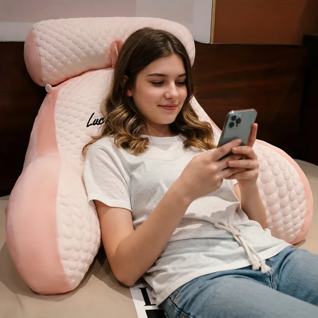 Cuscino ergonomico per lettura con supporto regolabile per la schiena, morbido cuscino lombare per letto, divano, sedia - Traspirante e confortevole