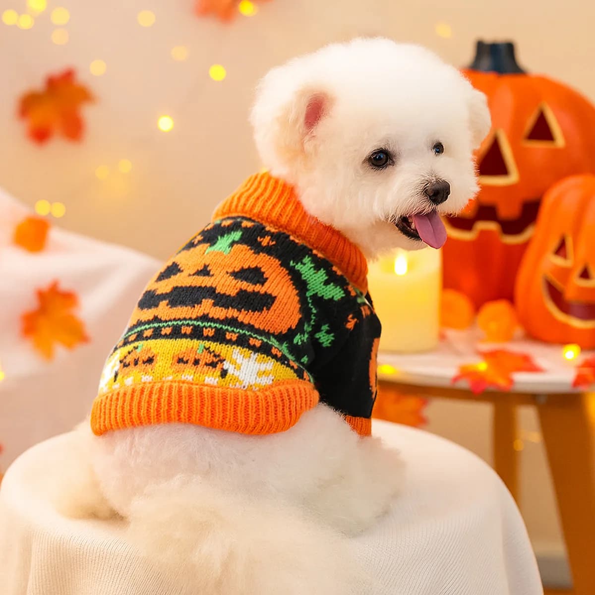 ‌ 2025 Vestiti invernali per cani Zucca di Halloween Maglioni per gatti Albero di Natale Modello di renna Abbigliamento per animali domestici Accessori per cani