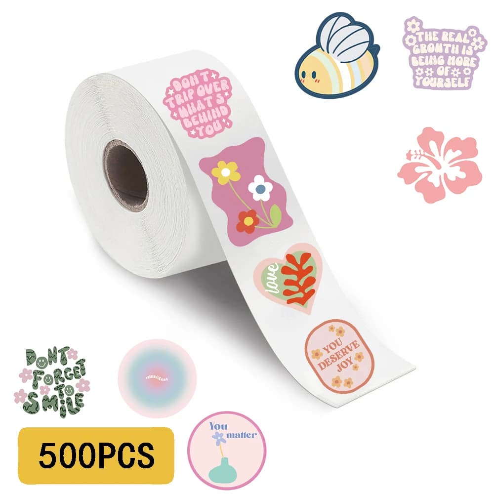 500 pezzi di adesivi in rotolo stile danese notebook caffè compleanno Harajuku soggiorno laptop bagagli arte per la casa personalizza adesivi