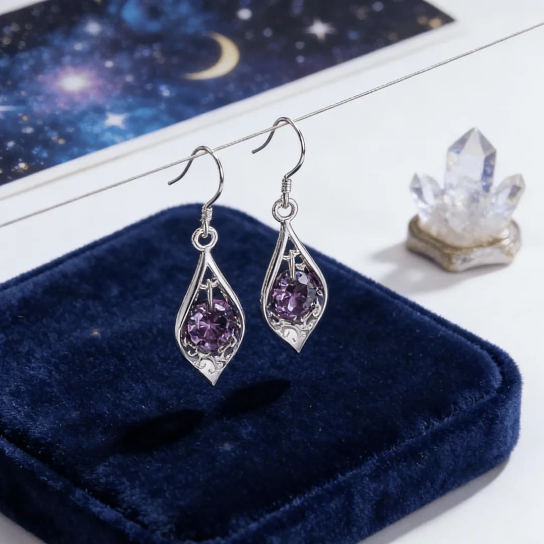 New charms 925 Sterling Silver Hyperbole Amethyst shell Earrings for women fashion streetwear Jewelry wedding engagement Gifts