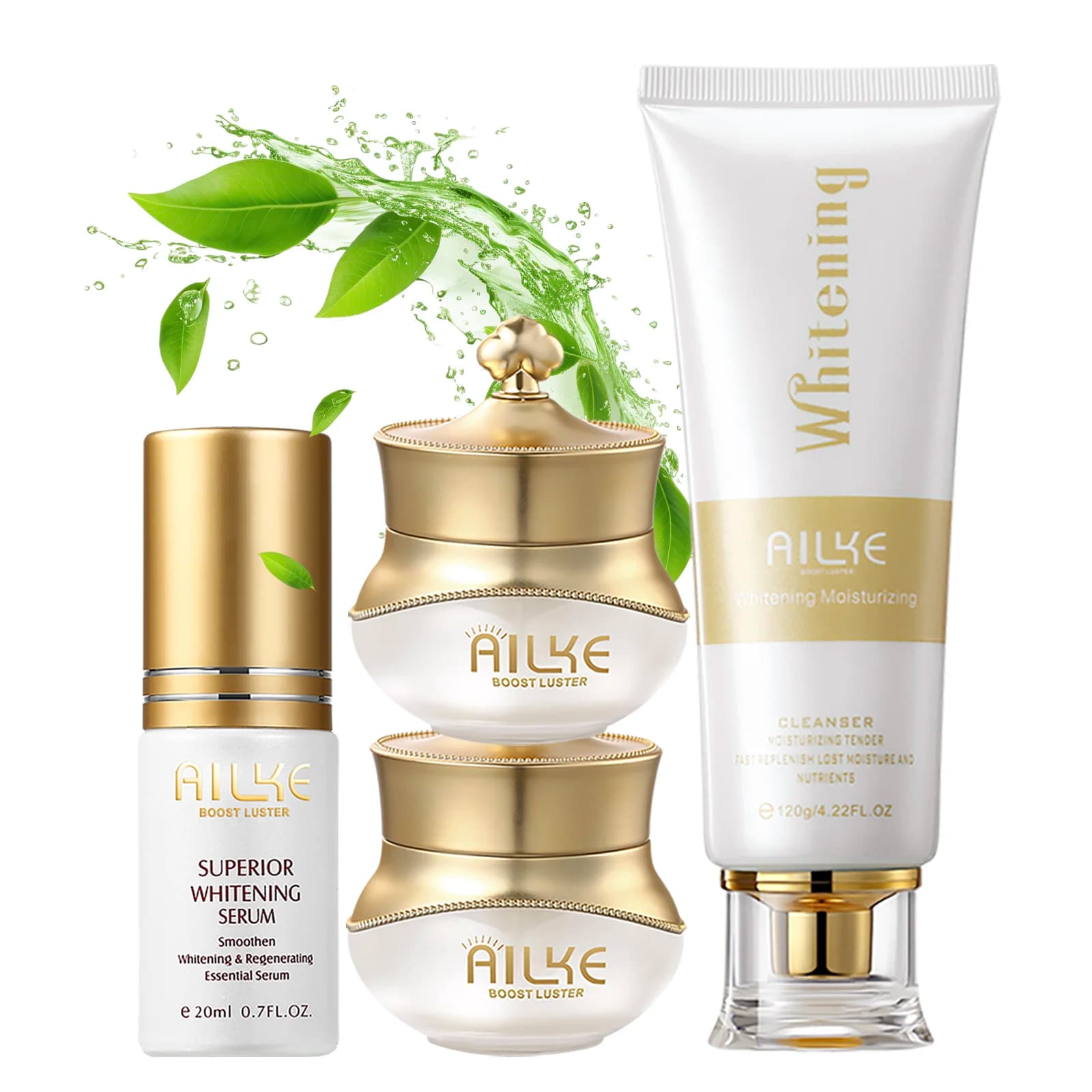 AILKE Set for women's whitening face care, brightening, reduces dark spots, anti-wrinkles, for all skin types, not fat, easy absorption